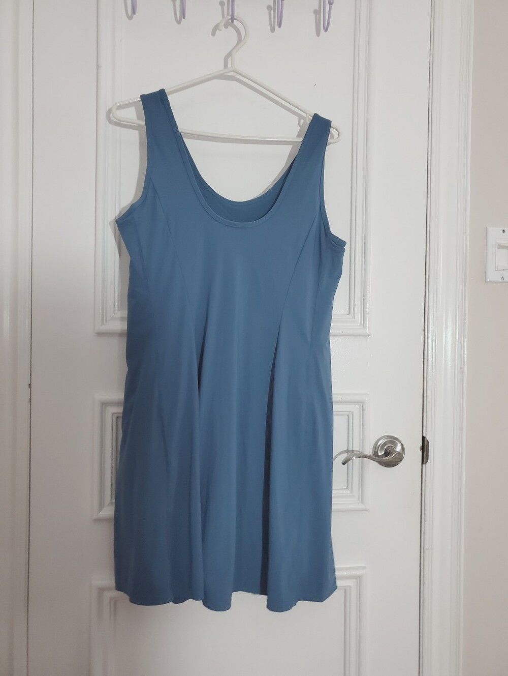 LOLË Cadet Blue Athletic Tank Skort Dress with Zip Pockets